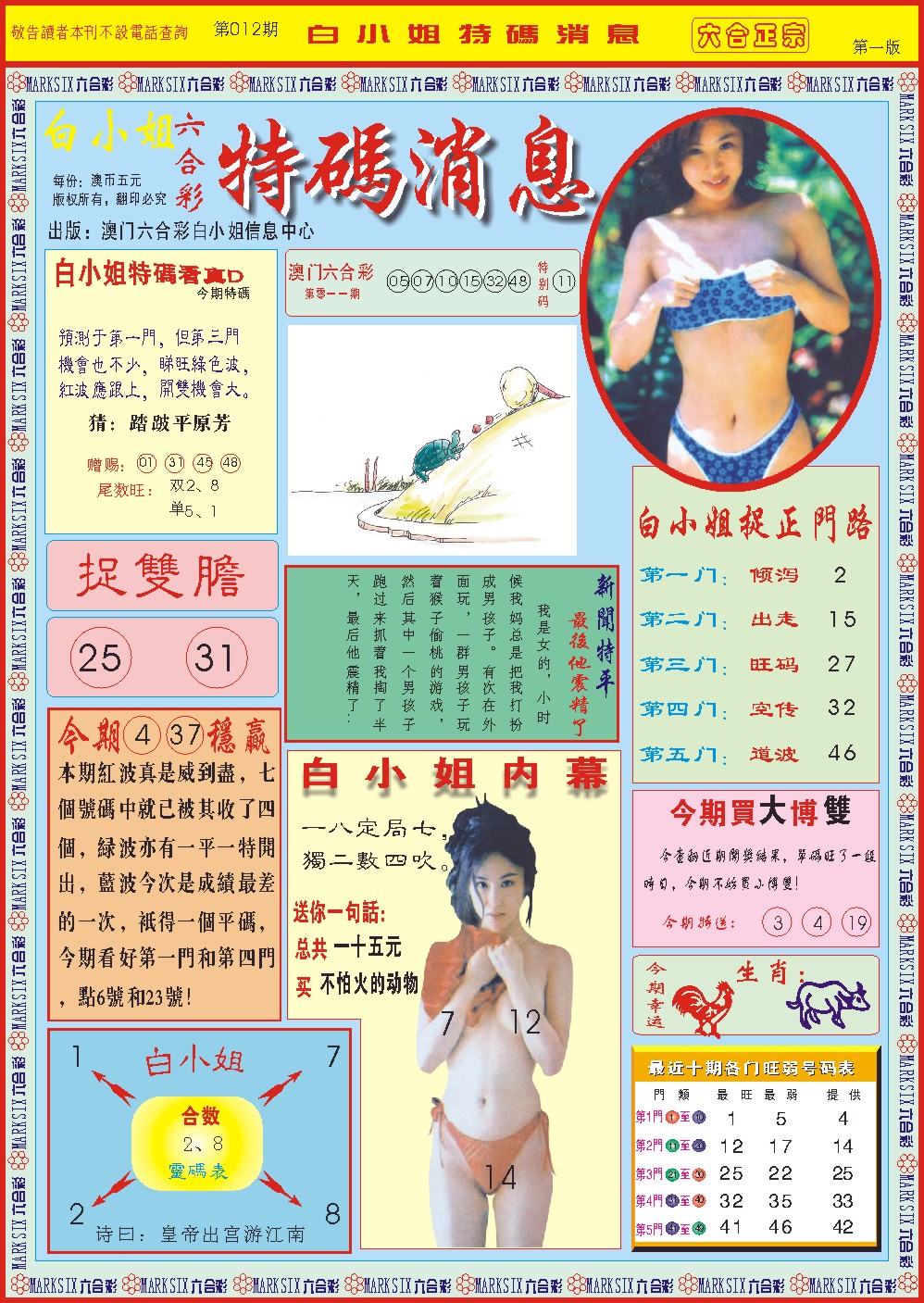 012期白小姐特码消息A[图]