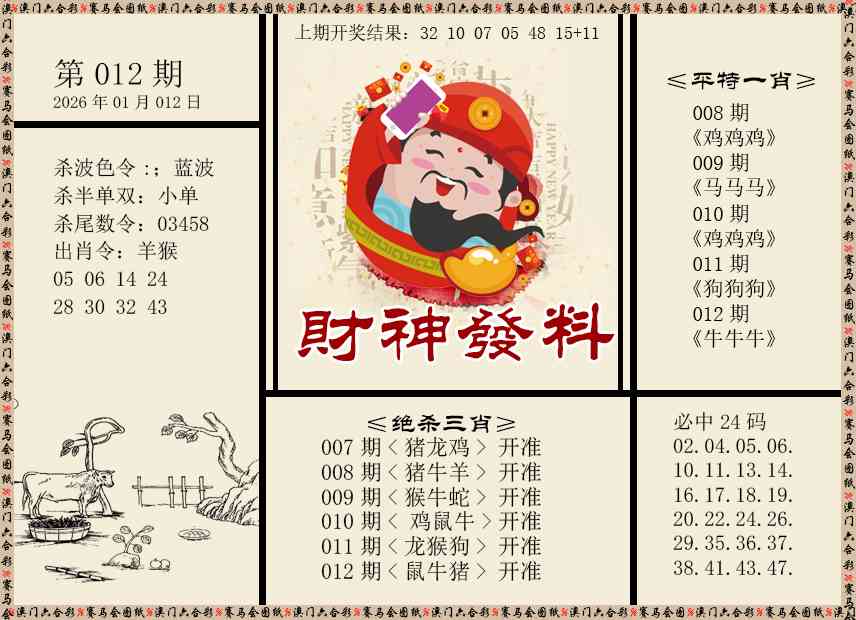 012期财神发料[图]