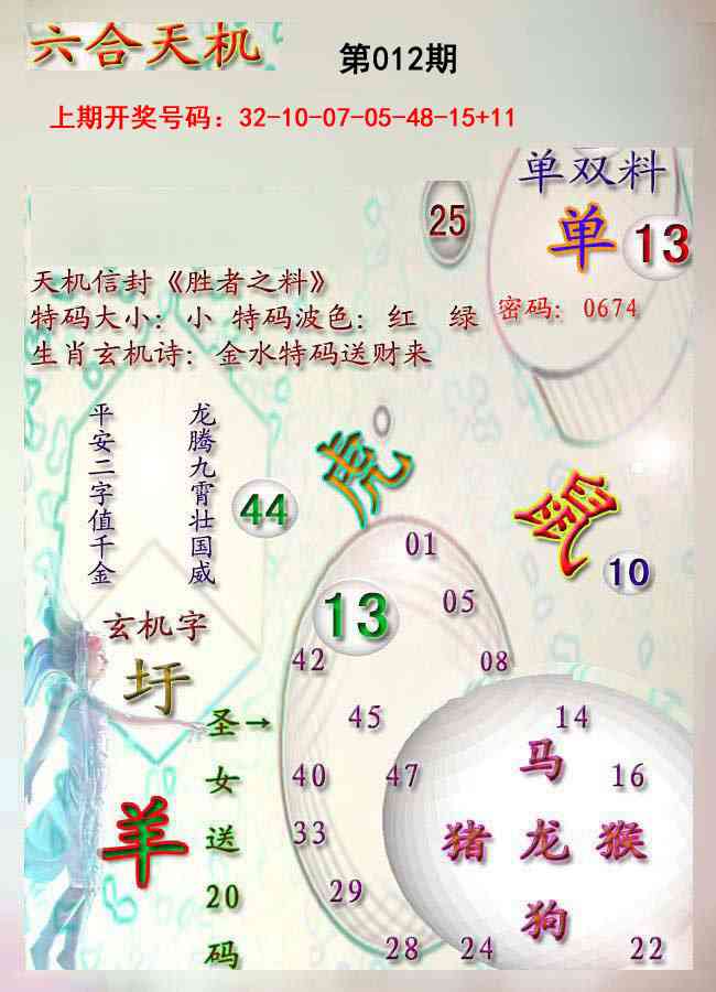 012期天机报[图]