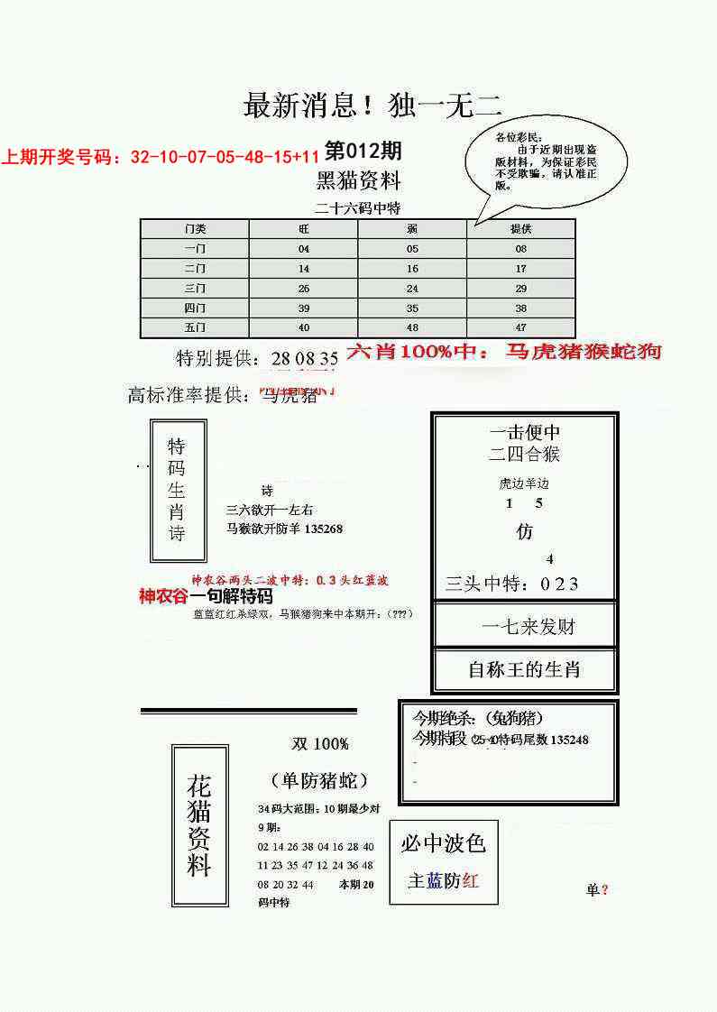 012期独一无二(正)[图]
