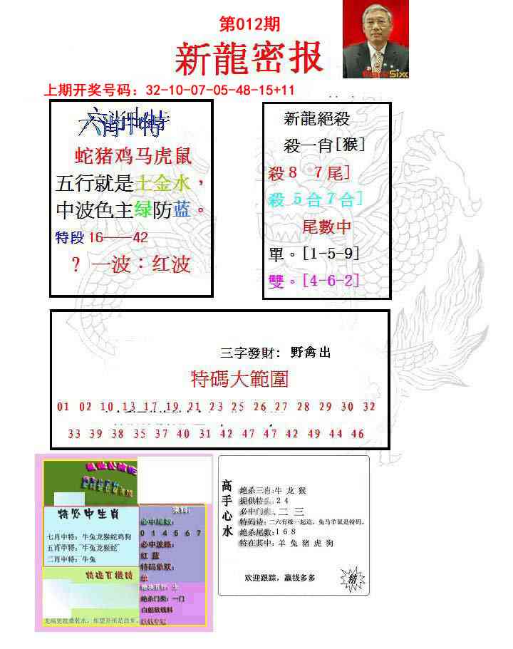012期新龙密报[图]
