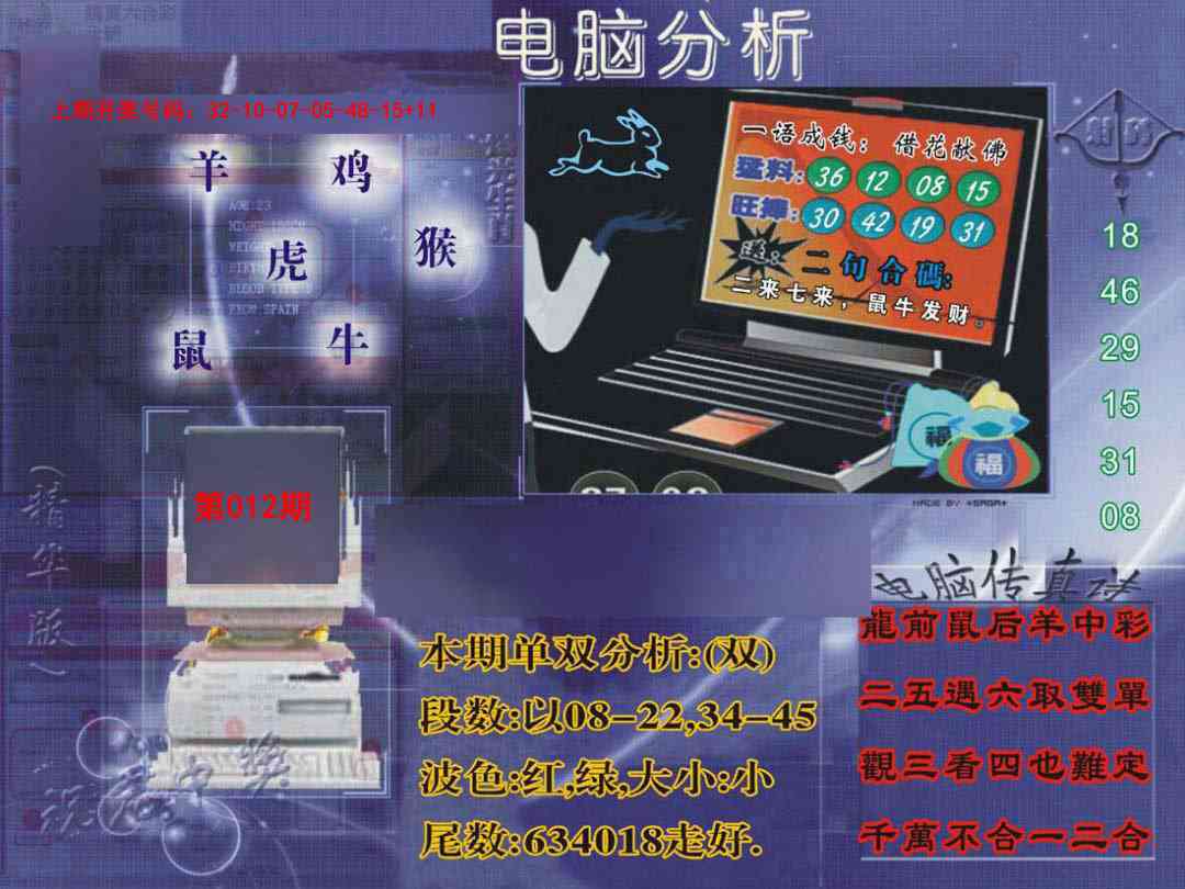 012期正版电脑分析贴士報[图]